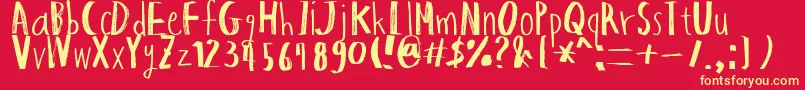 HapoleMarker Font – Yellow Fonts on Red Background