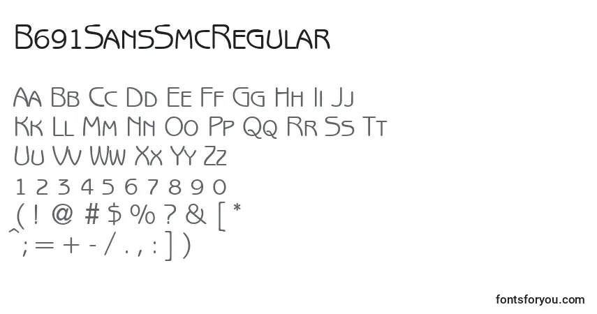 Шрифт B691SansSmcRegular – алфавит, цифры, специальные символы