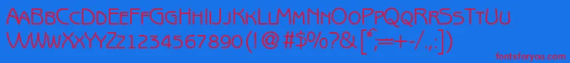 B691SansSmcRegular-fontti – punaiset fontit sinisellä taustalla