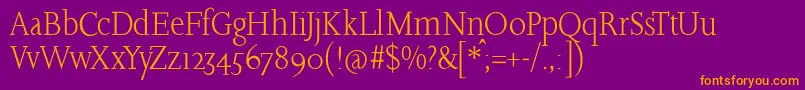 JoaocondLight Font – Orange Fonts on Purple Background