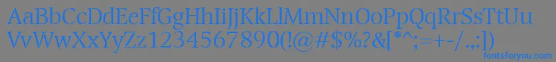 TransportLight-Schriftart – Blaue Schriften auf grauem Hintergrund