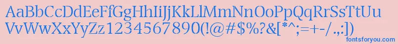 TransportLight Font – Blue Fonts on Pink Background