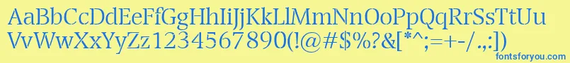 TransportLight Font – Blue Fonts on Yellow Background