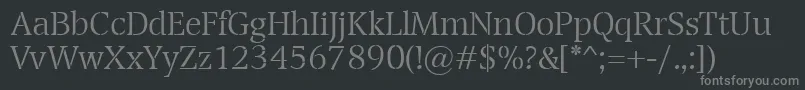 TransportLight Font – Gray Fonts on Black Background