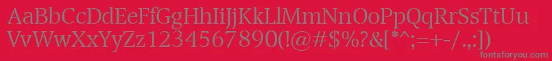 TransportLight Font – Gray Fonts on Red Background