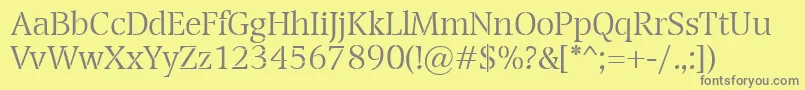 TransportLight Font – Gray Fonts on Yellow Background