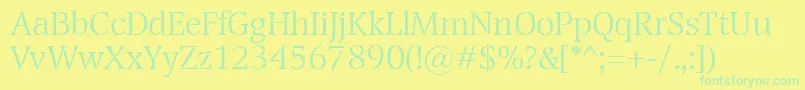 TransportLight Font – Green Fonts on Yellow Background