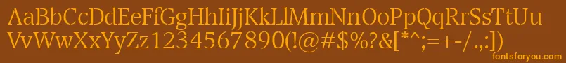 TransportLight Font – Orange Fonts on Brown Background