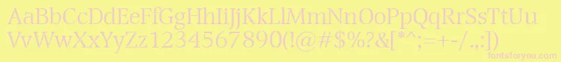 TransportLight Font – Pink Fonts on Yellow Background