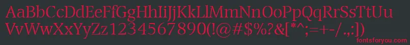 TransportLight Font – Red Fonts on Black Background