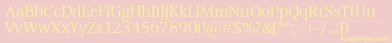 TransportLight Font – Yellow Fonts on Pink Background