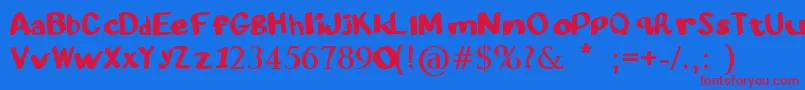 AlligatorSoapBold2a Font – Red Fonts on Blue Background