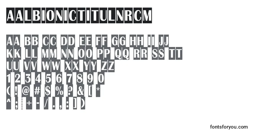 A fonte AAlbionictitulnrcm – alfabeto, números, caracteres especiais
