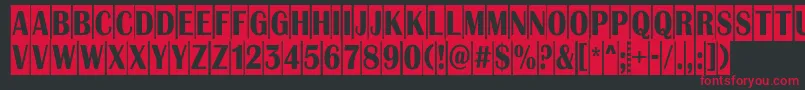 AAlbionictitulnrcm Font – Red Fonts on Black Background