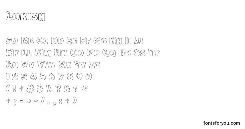 Czcionka Lokish – alfabet, cyfry, specjalne znaki