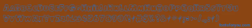 フォントLokish – 茶色の背景に青い文字