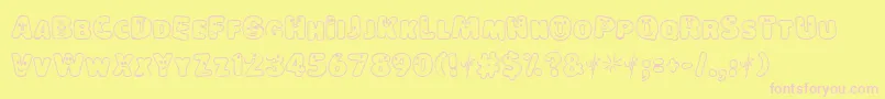 Lokish Font – Pink Fonts on Yellow Background