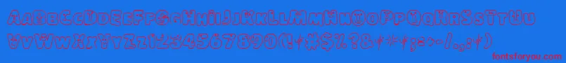 Lokish Font – Red Fonts on Blue Background