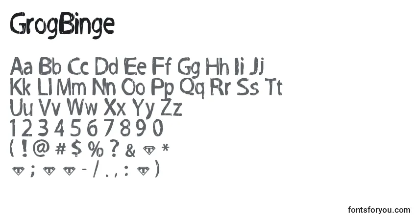 A fonte GrogBinge – alfabeto, números, caracteres especiais