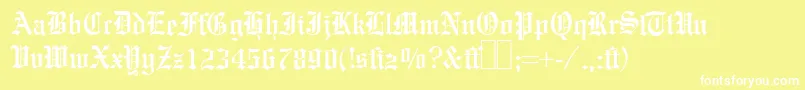 E780BlackletterRegular Font – White Fonts on Yellow Background