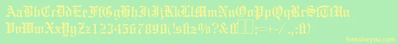 E780BlackletterRegular Font – Yellow Fonts on Green Background