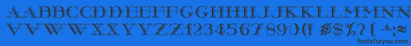 Harrypiel Font – Black Fonts on Blue Background