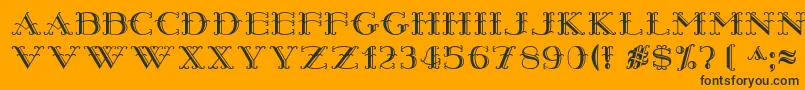 Harrypiel Font – Black Fonts on Orange Background