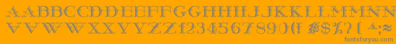 フォントHarrypiel – オレンジの背景に灰色の文字