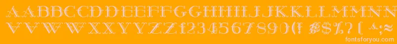 Harrypiel Font – Pink Fonts on Orange Background