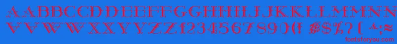 Harrypiel Font – Red Fonts on Blue Background