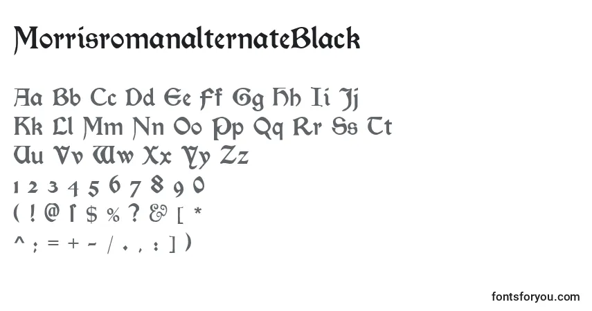 Czcionka MorrisromanalternateBlack – alfabet, cyfry, specjalne znaki