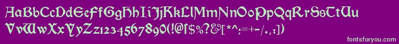 MorrisromanalternateBlack Font – Green Fonts on Purple Background