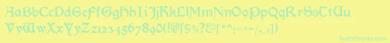 MorrisromanalternateBlack Font – Green Fonts on Yellow Background