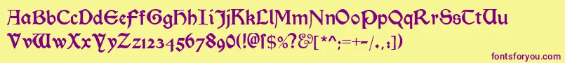 MorrisromanalternateBlack Font – Purple Fonts on Yellow Background