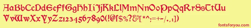 MorrisromanalternateBlack Font – Red Fonts on Yellow Background