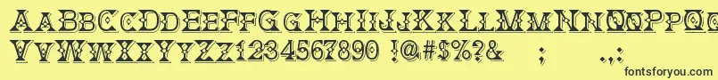 DeborahFancyDress Font – Black Fonts on Yellow Background