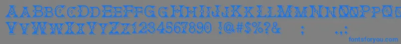 DeborahFancyDress-Schriftart – Blaue Schriften auf grauem Hintergrund