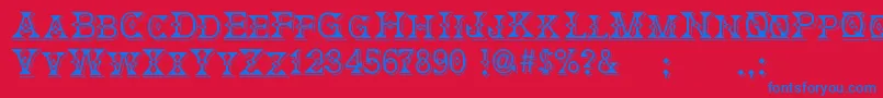 DeborahFancyDress Font – Blue Fonts on Red Background