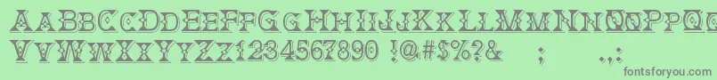 DeborahFancyDress Font – Gray Fonts on Green Background