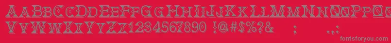 DeborahFancyDress Font – Gray Fonts on Red Background