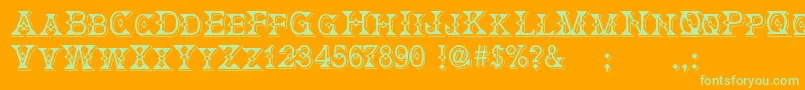 DeborahFancyDress Font – Green Fonts on Orange Background