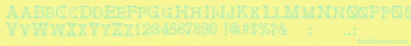DeborahFancyDress Font – Green Fonts on Yellow Background