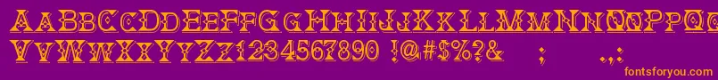 DeborahFancyDress Font – Orange Fonts on Purple Background