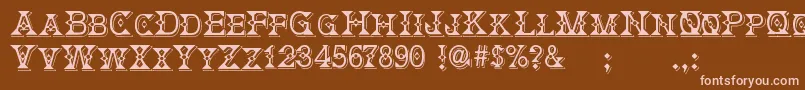 DeborahFancyDress Font – Pink Fonts on Brown Background