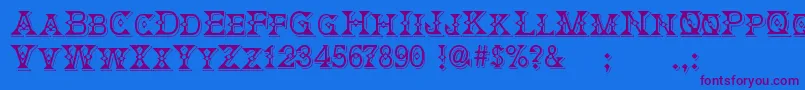 DeborahFancyDress Font – Purple Fonts on Blue Background