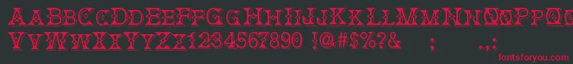 DeborahFancyDress Font – Red Fonts on Black Background