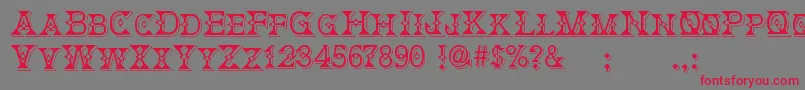 DeborahFancyDress Font – Red Fonts on Gray Background