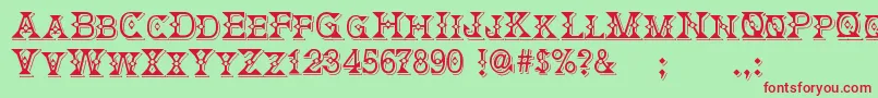 DeborahFancyDress Font – Red Fonts on Green Background