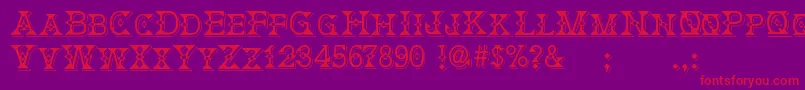 DeborahFancyDress Font – Red Fonts on Purple Background