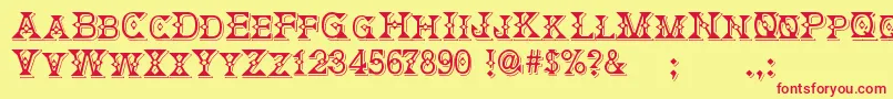 DeborahFancyDress Font – Red Fonts on Yellow Background